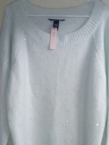 Victoria's secret baby blue sweater with a sparkly accents new attacks new